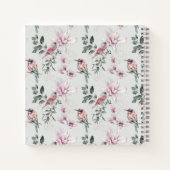 Rosa Vögel und rosa Blume Gästebuch Notizblock (Rückseite)