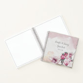 Rosa Vögel und rosa Blume Gästebuch Notizblock (Innenseite)