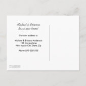 Rosa Vogel wir haben Änderung der Adresse bewegt v Ankündigungspostkarte (Rückseite)