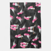 Rosa-Vogelgalah-Kakadu-Muster Geschirrtuch (Vertikal)