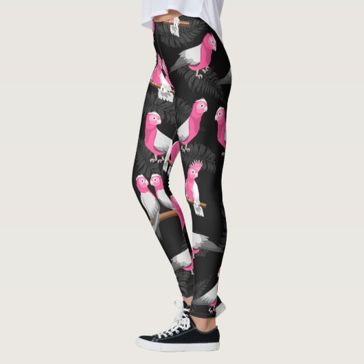 Rosa-Vogelgalah-Kakadu-Muster Leggings (Links)