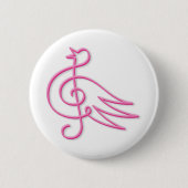 Rosa Vogelmusik Button (Vorderseite)