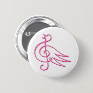 Rosa Vogelmusik Button