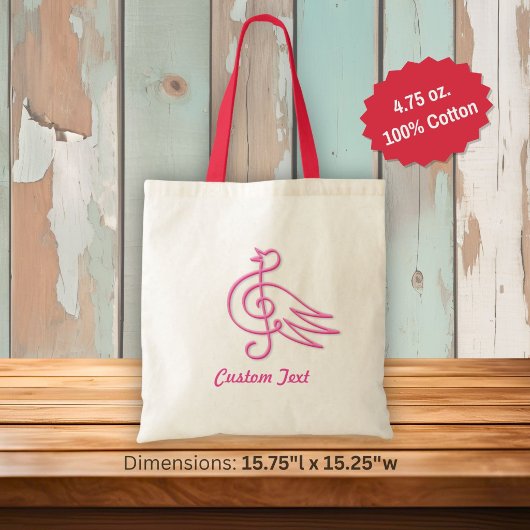 Rosa Vogelmusik große Tasche