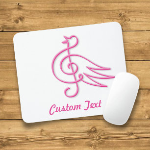 Rosa Vogelmusik-Mauspad Mousepad