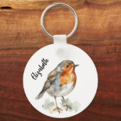 Rosa-Vogelname Schlüsselanhänger (Vorderseite)