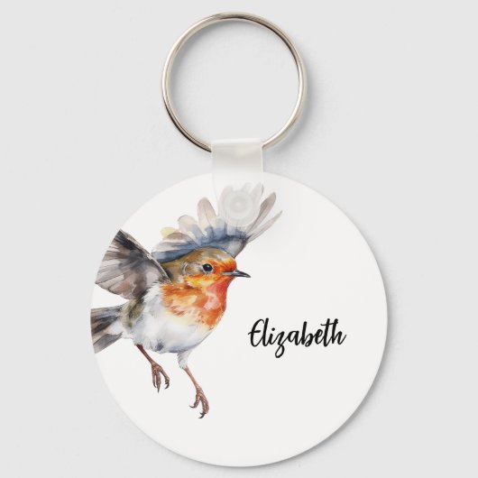 Rosa-Vogelname Schlüsselanhänger (Vorderseite)