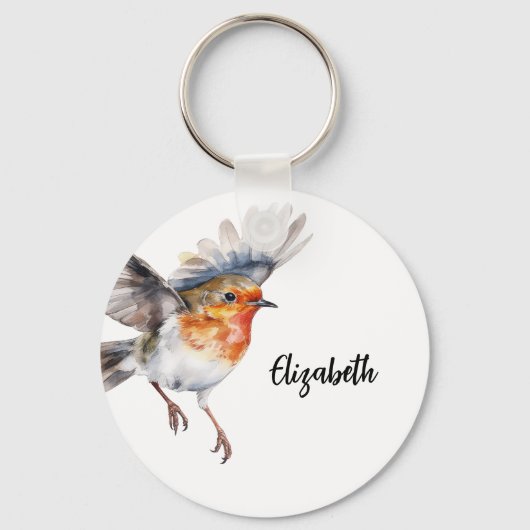Rosa-Vogelname Schlüsselanhänger (Rückseite)