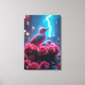 Rosa Vogelnest unter dem Blitzstrahl - surreal Leinwanddruck (Vorderseite)