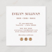 Rosa Volkskunst Blume Square Visitenkarte (Rückseite)