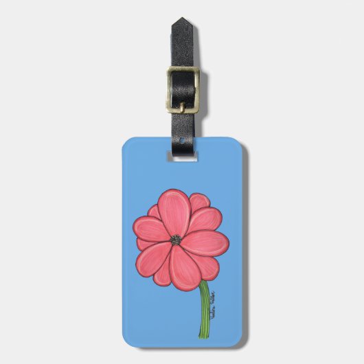 Rosa Vollblüte Gepäckanhänger (Vorderseite vertikal)