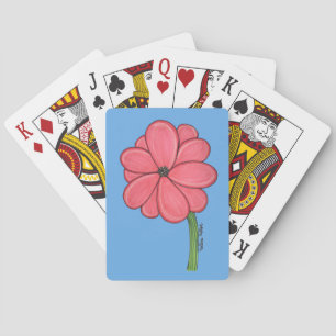 Rosa Vollblüte Spielkarten