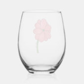 Rosa Vollblüte Weinglas Ohne Stiel (Rückseite)