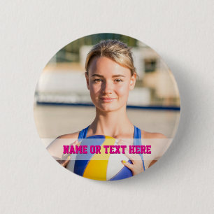 Rosa Volleyball-Buttons Sport Spieler Team Kinder Button