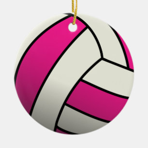 Rosa Volleyball Keramikornament