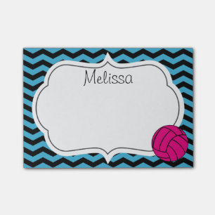 Rosa Volleyball-Zickzack Post-it Klebezettel