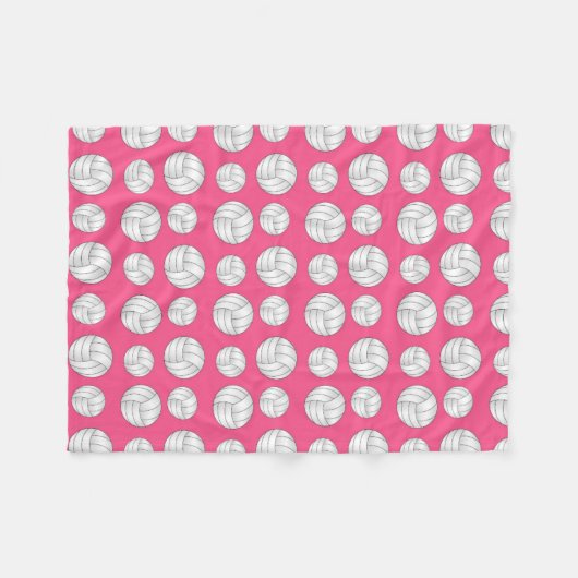 Rosa Volleyballmuster Fleecedecke (Vorderseite (Horizontal))