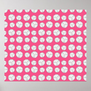 Rosa Volleyballmuster Poster