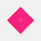 Rosa Vollfarben Neon Monogramm moderne Mode Serviette (Ecke)