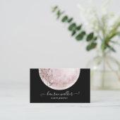 Rosa Vollmond elegante Business Card Visitenkarte (Stehend Vorderseite)