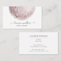 Rosa Vollmond Rosa Elegante Visitenkarte