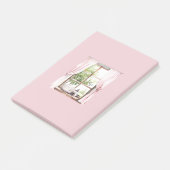 Rosa Vorhänge Katze Schlummer Fenster Post-it Klebezettel (angewinkelt)