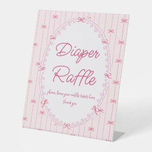 Rosa, vornehm gezeichnetes Babyshower-Raffle-Schil Sockelschild