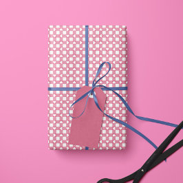 Rosa vornehme Gingham-Herzen- Geschenkpapierrolle Geschenkpapier