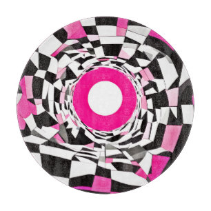 Rosa Vortex: Ein karierter Abstieg Schneidebrett