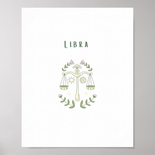 Rosa Waage, Tierkreiszeichen, Sternzeichen Poster (Vorne)