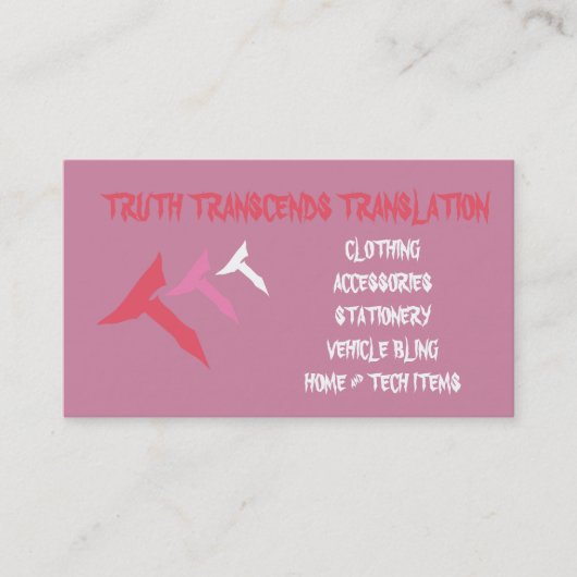 Rosa Wahrheitsgeschäfts-Karte Visitenkarte (Vorderseite)