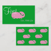 Rosa Wal-Mädchen-Telefonkarte Telefonnummerkarte (Vorne/Hinten)