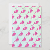 Rosa Wal-Marine Typografie Ozean Mädchen Dusche Einladung (Rückseite)