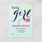 Rosa Wal Ozean Windeln Raffle Baby Girl Dusche Begleitkarte (Vorderseite)
