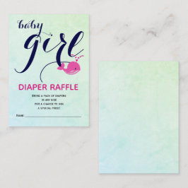 Rosa Wal Ozean Windeln Raffle Baby Girl Dusche Begleitkarte