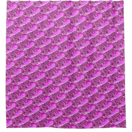 Rosa Wal-Pop-Design Duschvorhang (Vorderseite)