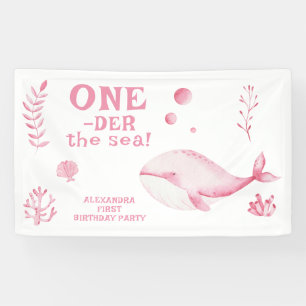 Rosa Wal unter dem Meer 1. Geburtstag  Banner