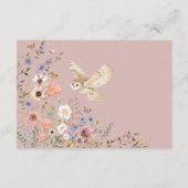 Rosa Wald-Wildblumen-Windeln-Raffle Baby Begleitkarte (Rückseite)