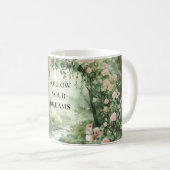 Rosa Waldhörnchen mit Blumenmuster Kaffeetasse (VorderseiteRechts)