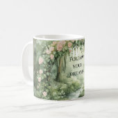 Rosa Waldhörnchen mit Blumenmuster Kaffeetasse (Vorderseite Links)