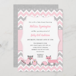 Rosa Waldtierdusche Einladung