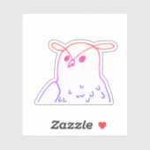 Rosa Waldvogel Zeichnend Niedliche Eule Aufkleber (Blatt)