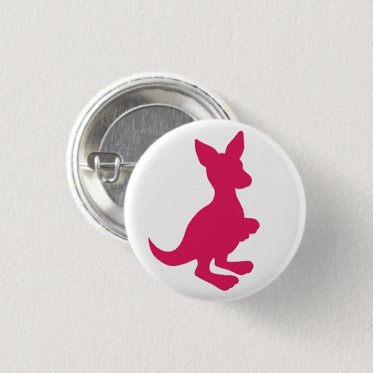 Rosa Wallaby-Knopf Button (Vorne & Hinten)