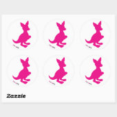 Rosa Wallaby Round Sticker (Blatt)