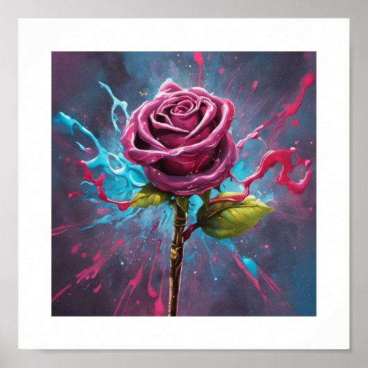 Rosa Wand-Rose Poster (Vorne)