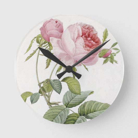 Rosa Wand-Uhr Runde Wanduhr (Vorderseite)