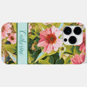 Rosa Wandleuchter Grüne Blätter Name Personalisier Case-Mate iPhone Hülle (Rückseite (Horizontal))