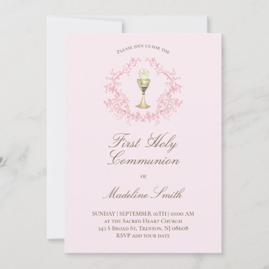 Rosa Wappen Einladung (Vorderseite)