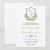 Rosa Wappen Hochzeit Einladung (Vorne/Hinten)
