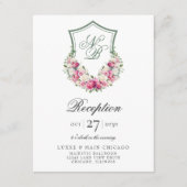 Rosa Wappen Hochzeitsempfang Begleitkarte (Vorderseite)